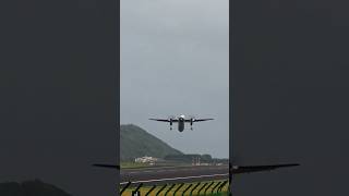 Wind pushing the Dash 8 on the Takeoff from Lajes shorts [upl. by Femmine866]