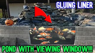 HOW TO glue POND LINER to GLASS  ORNAMENTAL POND VIEWING WINDOW  IT ALL comes DOWN to THIS [upl. by Sergo]