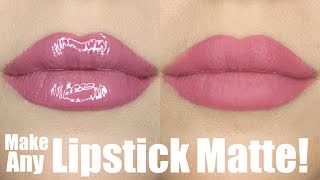 How to Make ANY Lipstick MATTE Cheap  Easy  STEPHANIE LANGE [upl. by Ydissac]