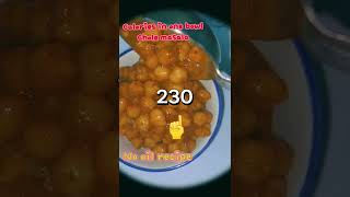 Calories in one bowl chole masala nooilrecipeshortsyoutubeshorts calories foodcaloriecounting [upl. by Alig]