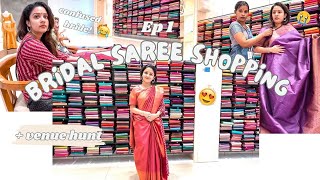 BRIDAL Saree Shopping  Venue Hunt in Kochi  Traditional Saree for Engagement  TWD Ep 1 [upl. by Armil]