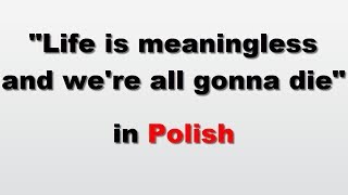 How to say Life is meaningless and were all gonna die in Polish [upl. by Clint]