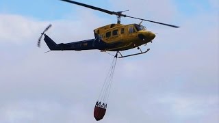 Helicópteros trabajando en el incendio de neumáticos de Seseña [upl. by Hayilaa]