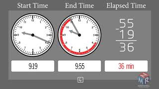 Telling Time Find the elapsed time in minutes Grade 3 [upl. by Arbrab]