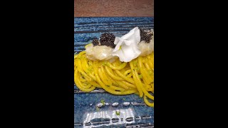 SPAGHETTI alla CURCUMA e TARTARE di CAPESANTE😍 Shorts [upl. by Shifra]