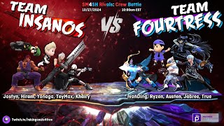 SM4SH Rivals  INSANOS vs FOURTRESS Crew Battle amp 1v1 Singles Bracket Full Stream [upl. by Meilen]