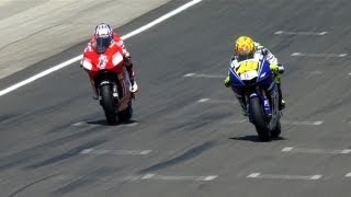 MotoGP Historic Battles  Rossi vs Stoner Laguna Seca 08 [upl. by Rotow]