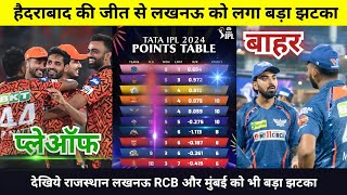 IPL Points Table 2024 Today 9 May  Lucknow Hyderabad after match points table  IPL 2024 [upl. by Eada697]