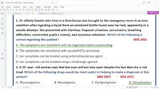 4 autonomics nervous system questions MCQ فارما مراجعة اسئلة [upl. by Zelig23]