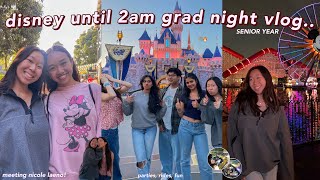 DISNEYLAND GRAD NITE VLOG rides til 2am meeting nicole laeno fun disneyland senior year vlog [upl. by Enirolf]