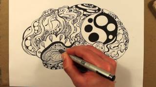 Drawing A Zentangle Brain [upl. by Colbye816]