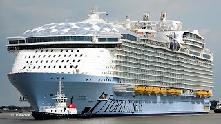 UTOPIA OF THE SEAS  the massive ship horn of the brand new Royal Caribbean cruise ship  4KVideo [upl. by Montague842]