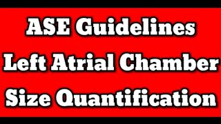 Left Atrial Chamber Size Quantification 2023 ASE Guidelines [upl. by Hait]