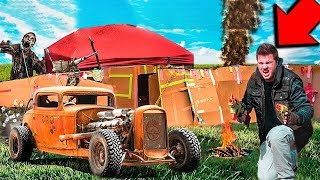 BUILDING A ZOMBIE SURVIVAL CAR BOX FORT 24 Hour Challenge [upl. by Bihas]