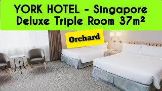 York Hotel Singapore Deluxe Triple Room on Orchard Road [upl. by Ernestine]