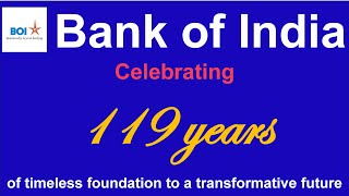 Bank of India is Celebrating 119 years of timeless foundation for a transformative future on 07 Sep [upl. by Aidnahs886]