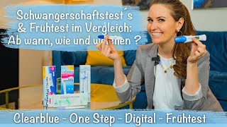 Schwangerschaftstests im Vergleich Ab wann wie und welchen kannst du nutzen  Mit Live Test [upl. by Cirda503]