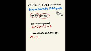 Binomialverteilung Erwartungswert amp Standardabweichung [upl. by Perrine487]