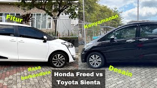 Honda Freed E 2012 vs Toyota Sienta V 2017  MPV Kompak Sliding Door  Review Mobil Bekas Indonesia [upl. by Peednas]