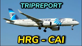 TRIPREPORT  Egyptair  Hurghada  Cairo  Economy Class  NEW A220300 [upl. by Mamoun]