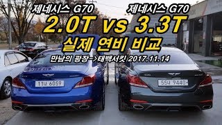 카미디어 제네시스 G70 20T 33T 실제 연비 비교 [upl. by Doane95]