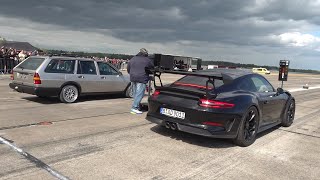 700HP VW Passat 32b Syncro Turbo vs Porsche 991 GT3 RS [upl. by Mears243]