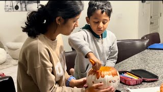 বাচ্চাদের school এ halloween কুমড়ো প্রোজেক্টমেহা বানালো লণ্ঠন আর রামা বানালো বাঁদর🐒 [upl. by Porter]