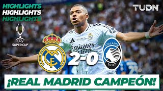 HIGHLIGHTS  Real Madrid vs Atalanta  UEFA Super Cup 2024  TUDN [upl. by Yras]