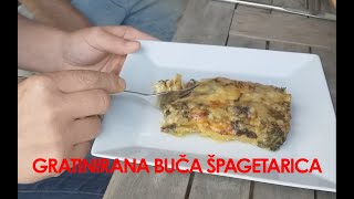 Gratinirana buča špagetarica z blitvo in artičokami  recept [upl. by Aleedis]