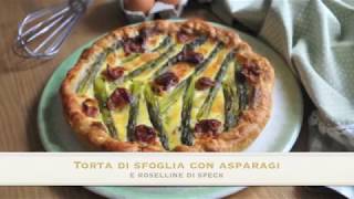 Torta di sfoglia con asparagi e roselline di speck [upl. by Zigmund366]