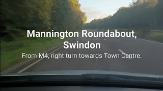 Mannington Roundabout Swindon From M4 right turn towards Town Centre [upl. by Tap648]