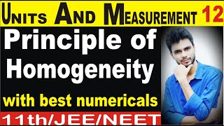 principle of homogeneity class 11 physics  dimensional formula and dimensional equations class 11 [upl. by Partridge478]