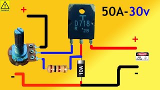 How To Make Adjustable Voltage Regulator Using D718  Transistor Voltage Controller circuit [upl. by Anined]