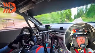 WRC Rally Finland CoDriver Camera Thierry Neuville i20N Rally1 [upl. by Schwitzer]