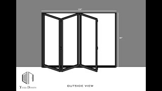 TEZA DOORS  TEZA 90 SERIES BIFOLD DOOR 3 PANELS INSTALLATION FOR 120quot X 80quot  108quot X 80quot  96quot X 96 [upl. by Trici]