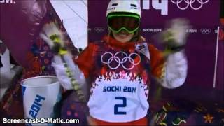 Justine DufourLapointe wins Gold for Canada  Ladies Moguls  Sochi 2014 Winter Olympics [upl. by Kristofer]