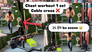 chest workout one 1️⃣ set cable cross ❌ video bodybuilding motivation [upl. by Truman]