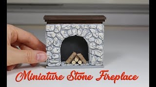 DIY Miniature Stone Fireplace  Minyatür Taş Şömine  Dollhouse Tutorial [upl. by Sydney546]