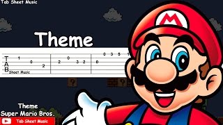 Super Mario Bros  Theme Guitar Tutorial [upl. by Namaj]