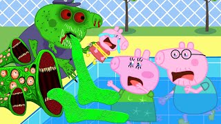 Peppa Pig vs Zombies at the Pool Can She Escape 🧟‍♀️🏊  Peppa Pig Funny Animation [upl. by Walkling453]