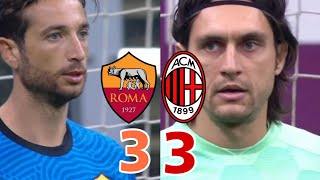 Tatarusanu vs Mirante 6 Goals Milan vs Roma [upl. by Akitnahs]