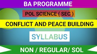 Conflict and Peace Building Syllabus  BA Program Semester 6th syllabus FreestudyD [upl. by Sterrett]