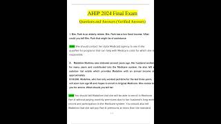 2024 AHIP Final Exam Questions and Answers Updated Verified Answers [upl. by Husch769]