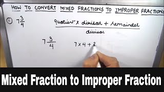 How to convert mixed fractions to improper fraction  Converting mixed to improper fraction [upl. by Milburn]