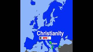 The Historical Spread of Religion and Rise of Irreligion in Europe Mapped 15002025 shorts uk [upl. by Pesek]