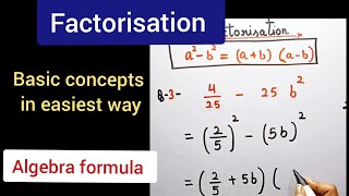 Factorisation of algebraic expression  algebra formula algebra factorisation [upl. by Hellman790]