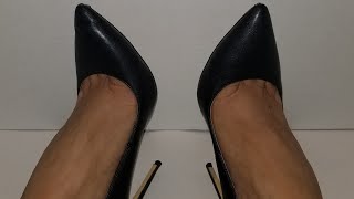 Black leather classic High Heel Pumps [upl. by Rockwood]