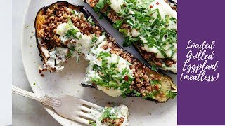 Loaded Grilled Eggplant with Creamy Herb Sauce [upl. by Cirderf]