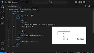 Ingresar un numero entero y determinar si es par o impar en javascript [upl. by Tena]