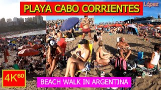 4K⁶⁰ 🚶  👉 BEACH WALK ☀️ Playa Cabo Corrientes 🏖️  Mar del Plata  ARGENTINAWalking tourTRAVEL🌟 [upl. by Tara954]